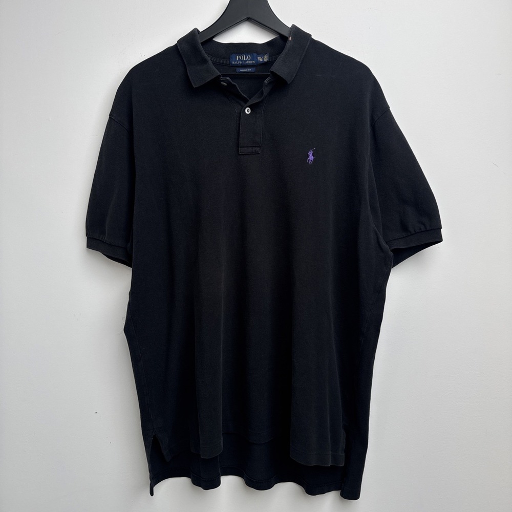 Polo Ralph Lauren Polo Shirt XXL Black Golf Cotton Preppy Smart Casual Mens